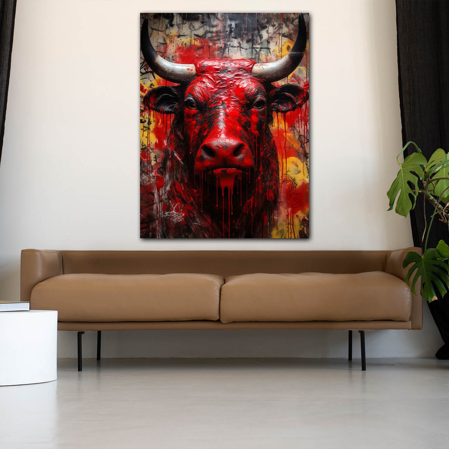 Quadro astratto toro red style