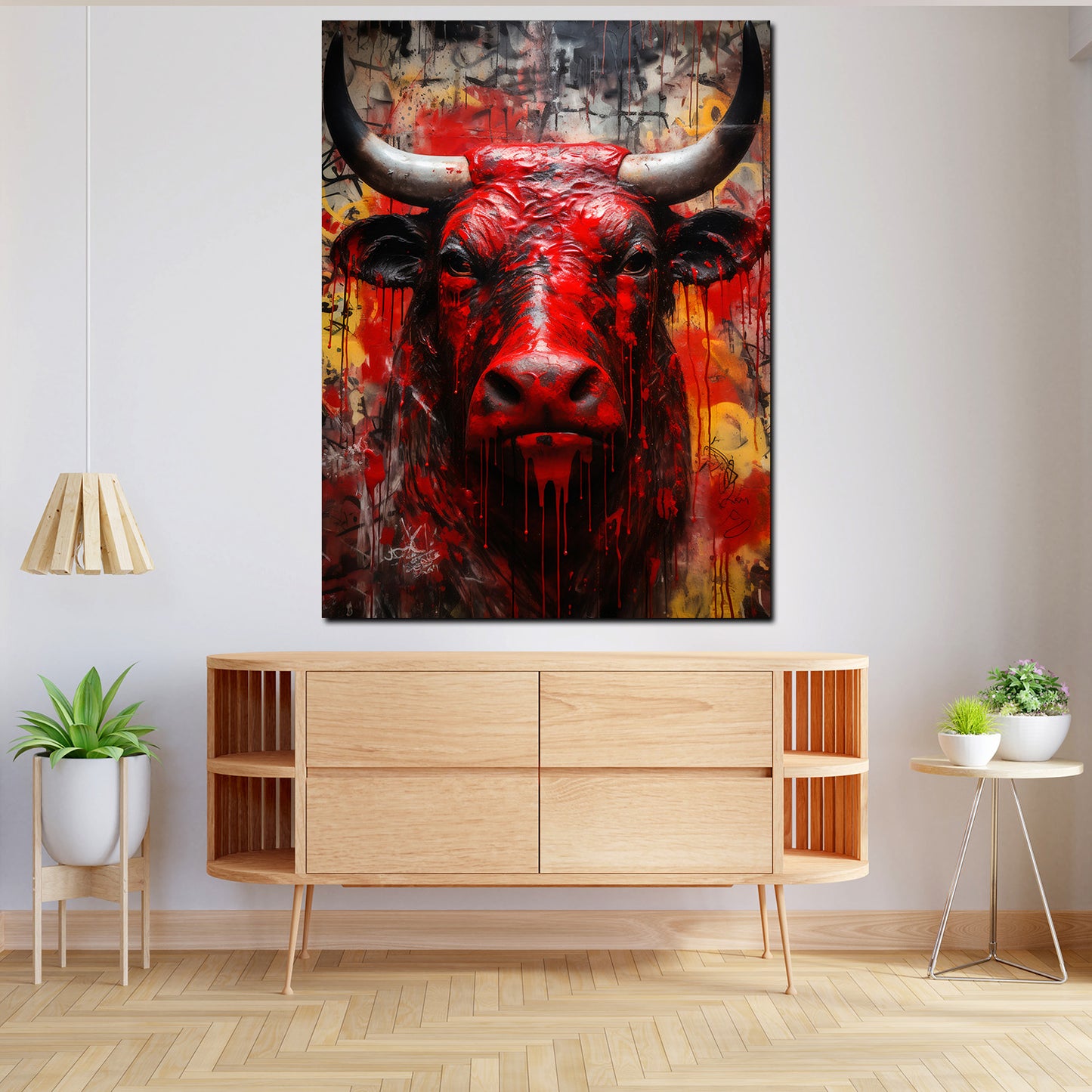 Quadro astratto toro red style