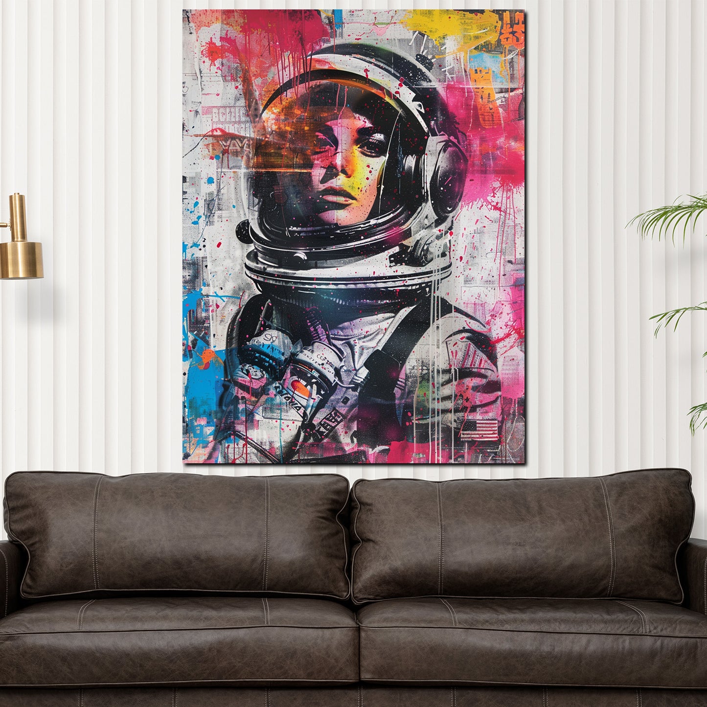 Quadro astronauta donna pop art colorata moderna