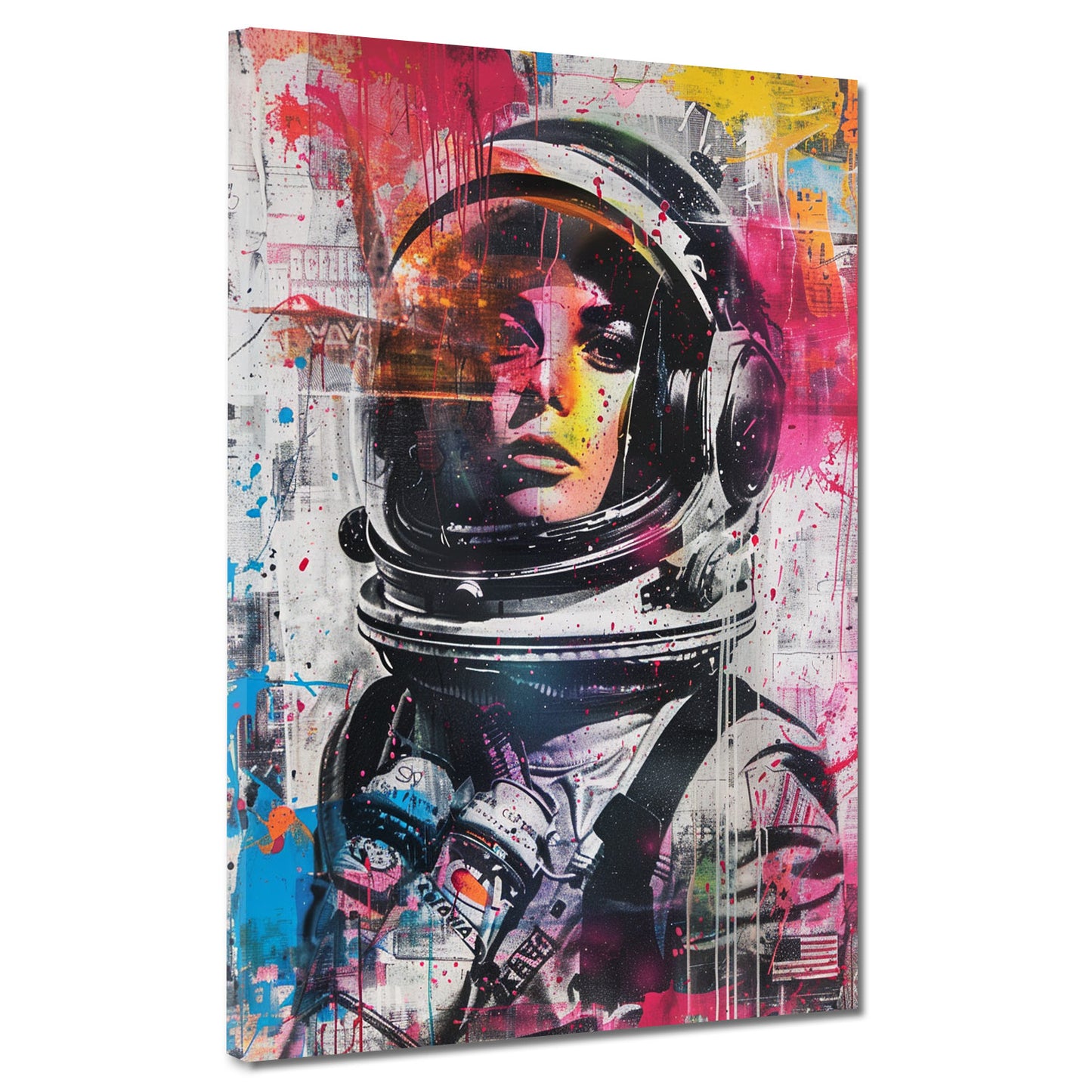 Quadro astronauta donna pop art colorata moderna
