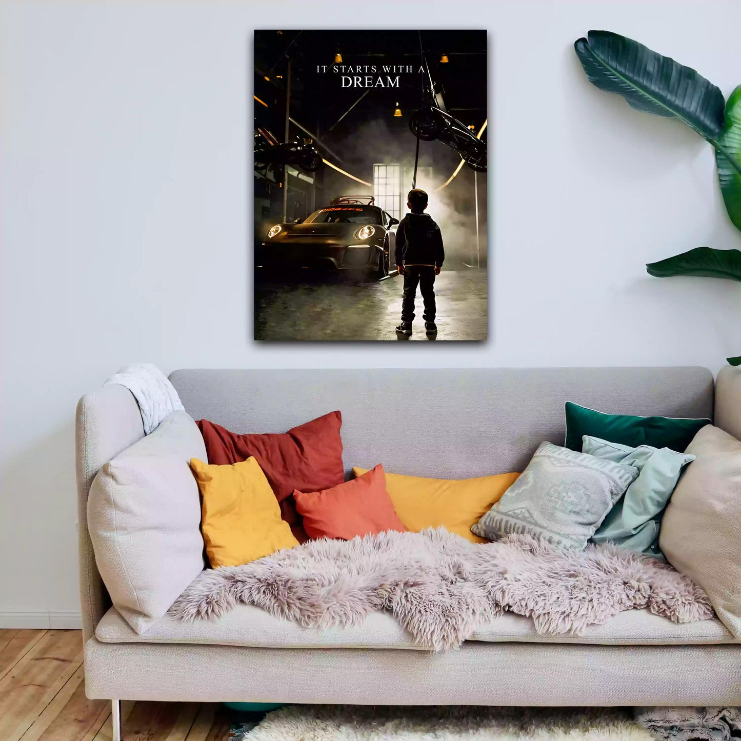 Quadro auto sportiva citazione ispirazione successo officina ragazzo