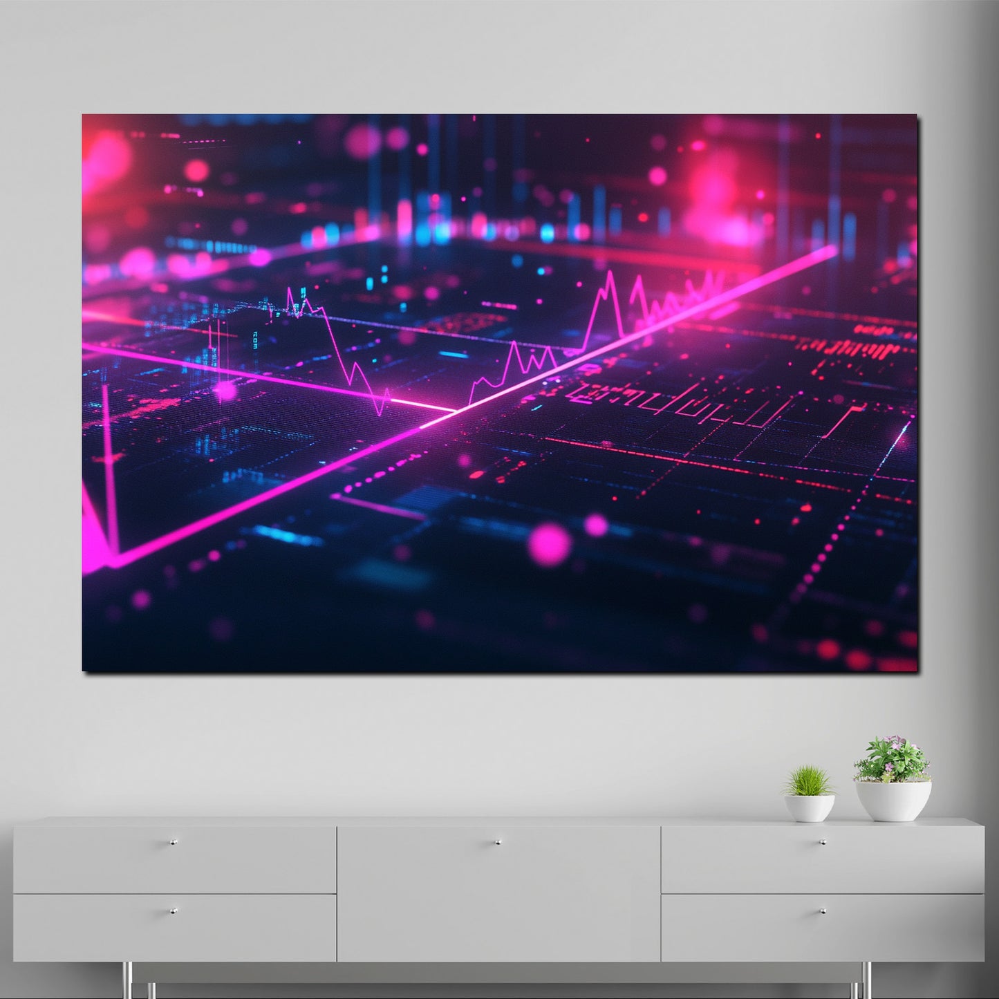 Quadro borsa finanza trading grafico moderno digitale