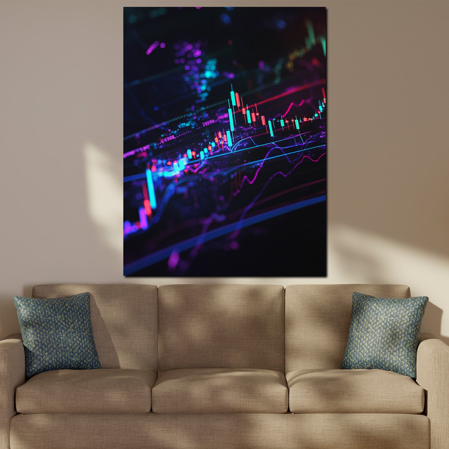 Quadro borsa grafico a candele analisi tecnica moderna