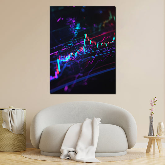 Quadro borsa grafico a candele analisi tecnica moderna