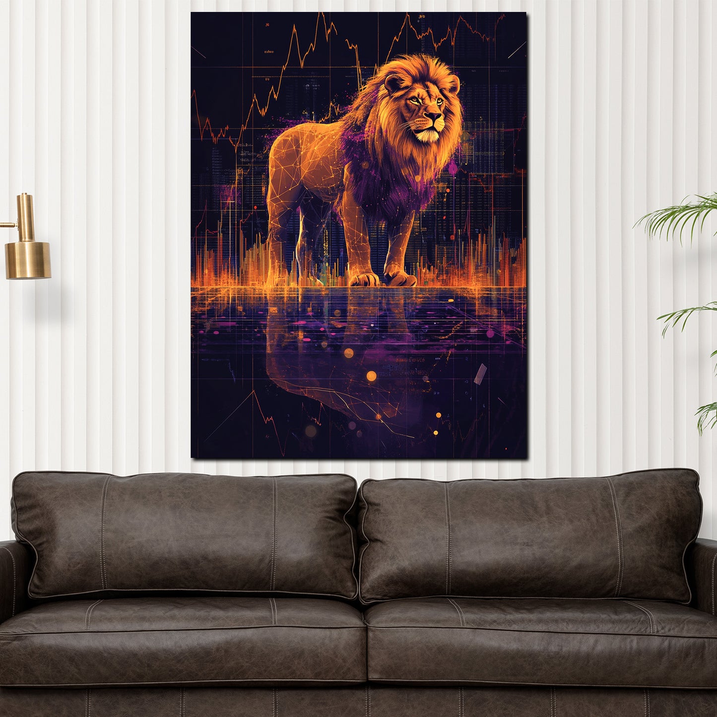 Quadro borsa leone motivazione successo leadership moderno