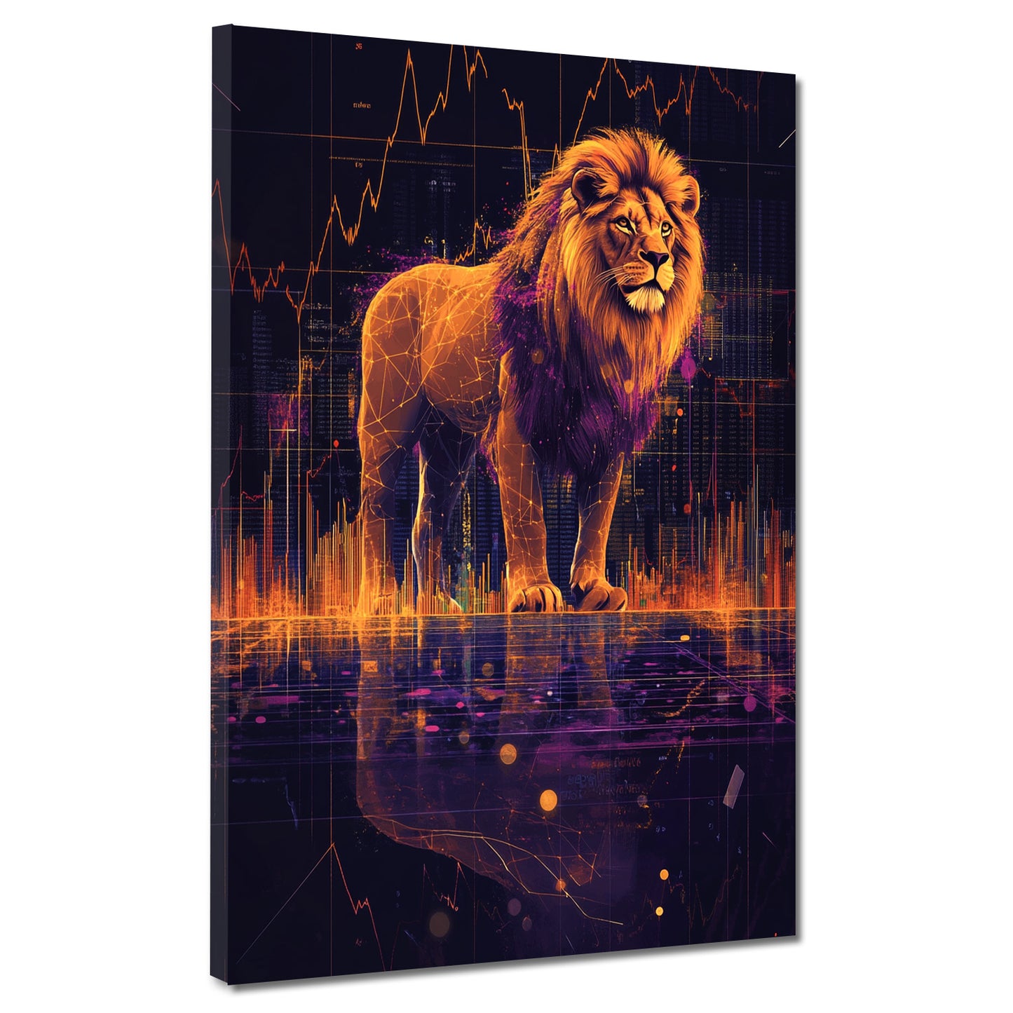 Quadro borsa leone motivazione successo leadership moderno