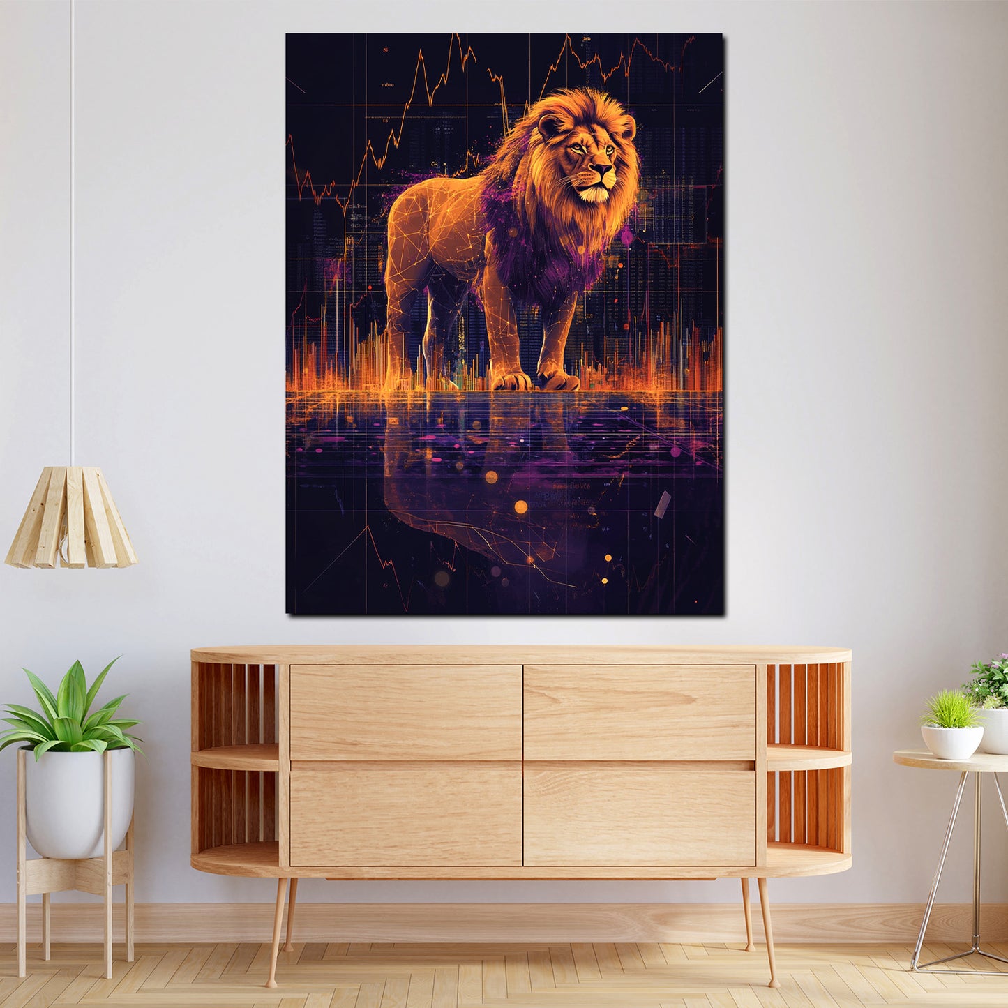 Quadro borsa leone motivazione successo leadership moderno