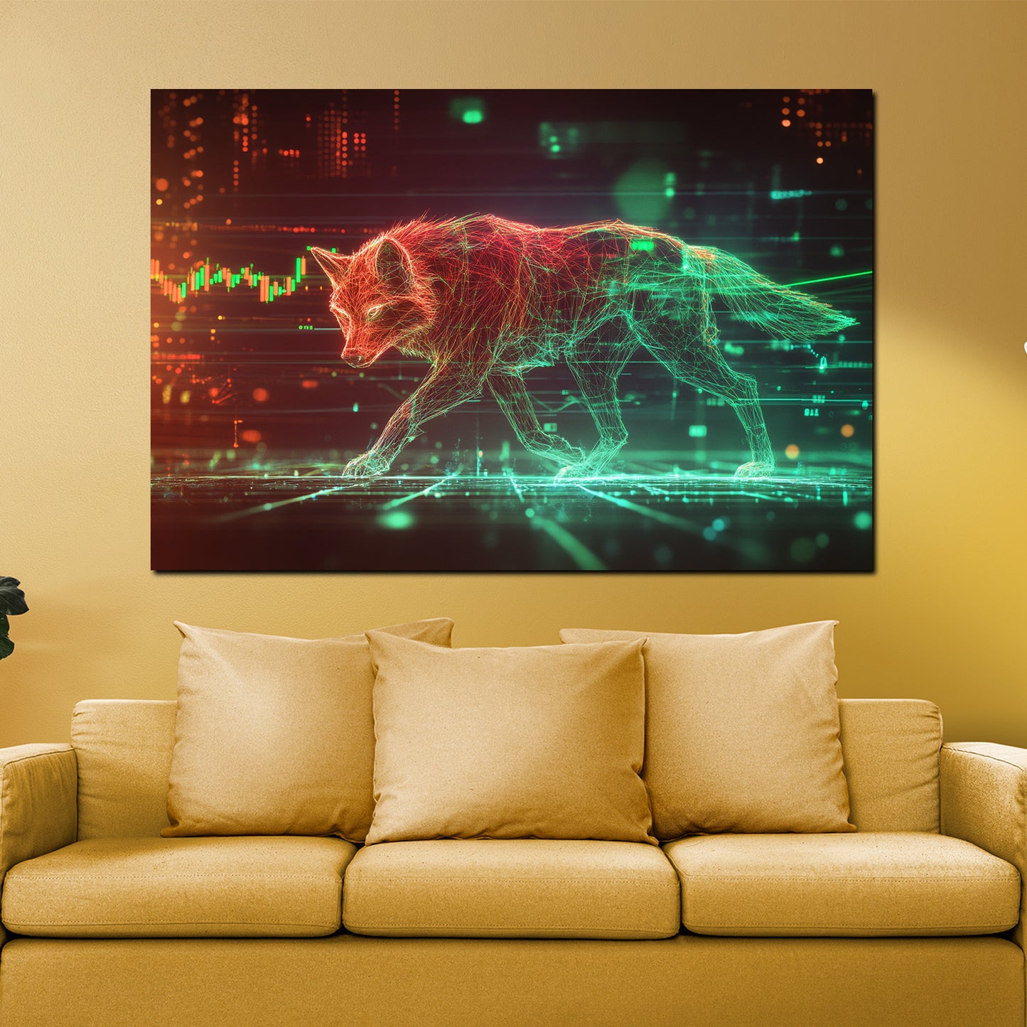 Quadro borsa lupo trading motivazione successo moderno