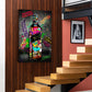 Quadro bottiglia whisky Red Style graffiti pop art con motivi colorati