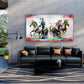 Quadro cavalli graffiti colorati in movimento