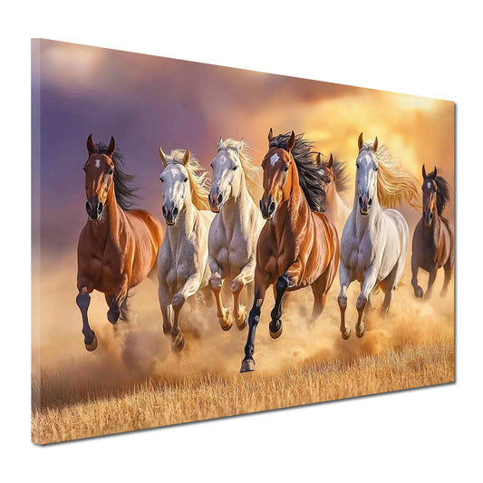 Quadro cavalli selvaggi al galoppo libertà forza dinamica moderno