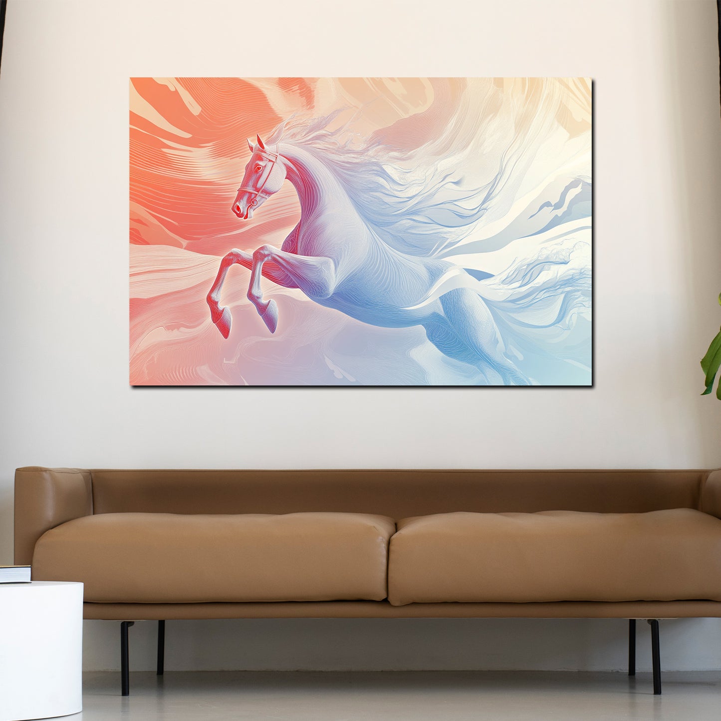 Quadro cavallo elegante surreale colori pastello