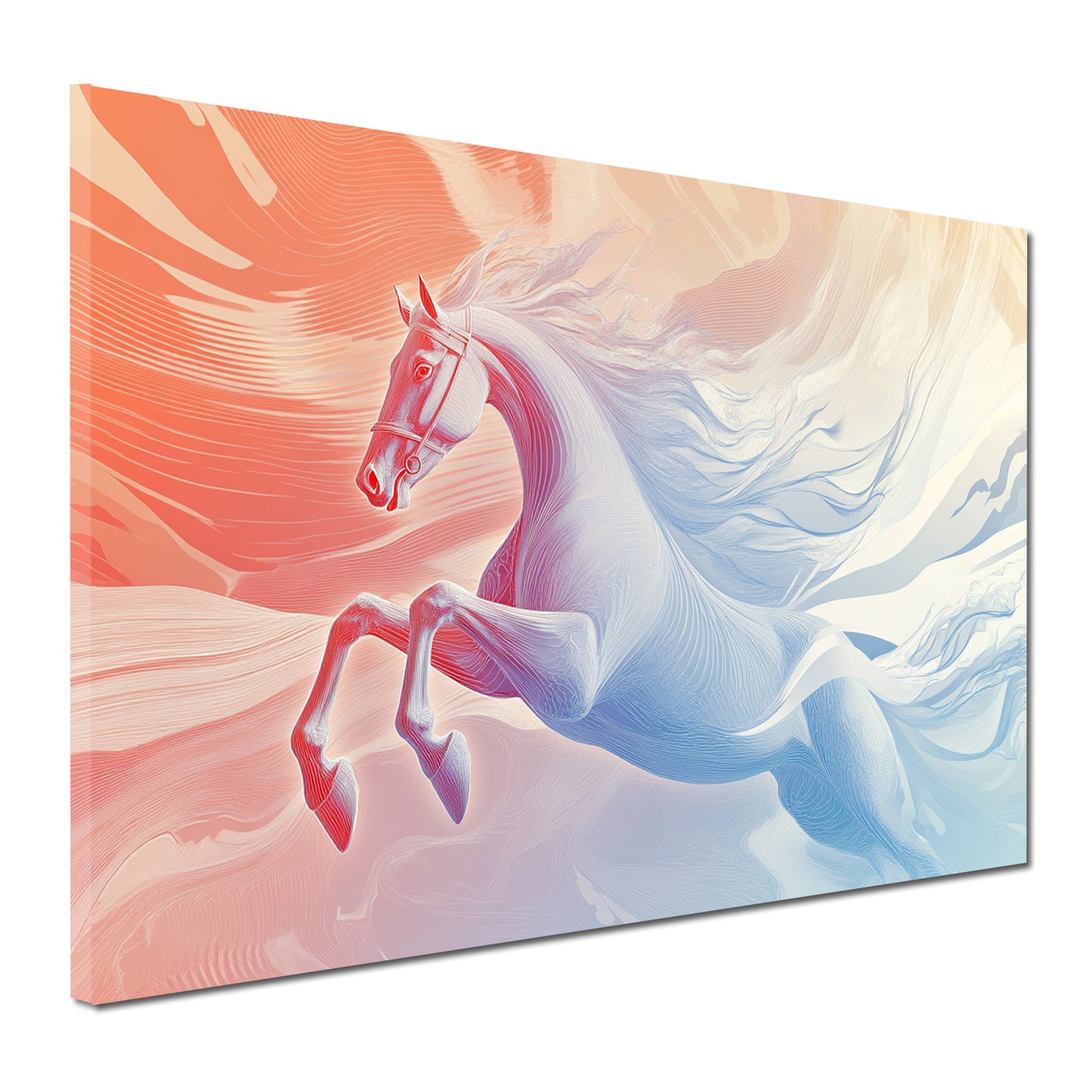 Quadro cavallo elegante surreale colori pastello