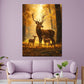 Quadro cervi famiglia bosco autunno natura serenità
