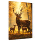 Quadro cervi famiglia bosco autunno natura serenità