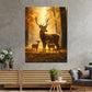 Quadro cervi famiglia bosco autunno natura serenità