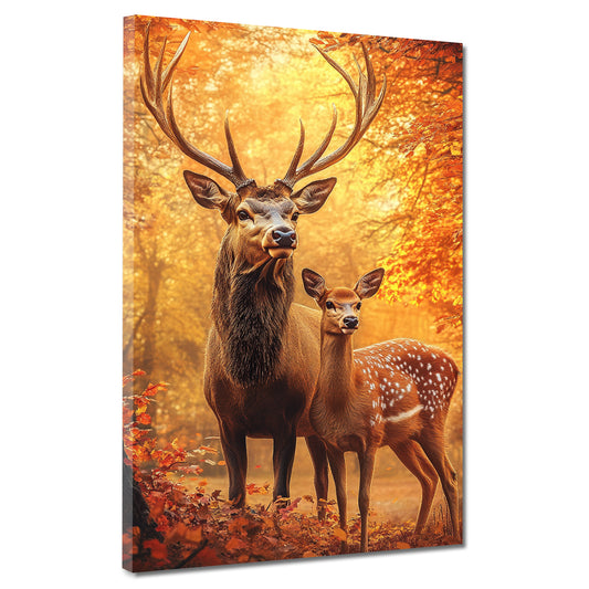 Quadro cervi foresta autunno natura