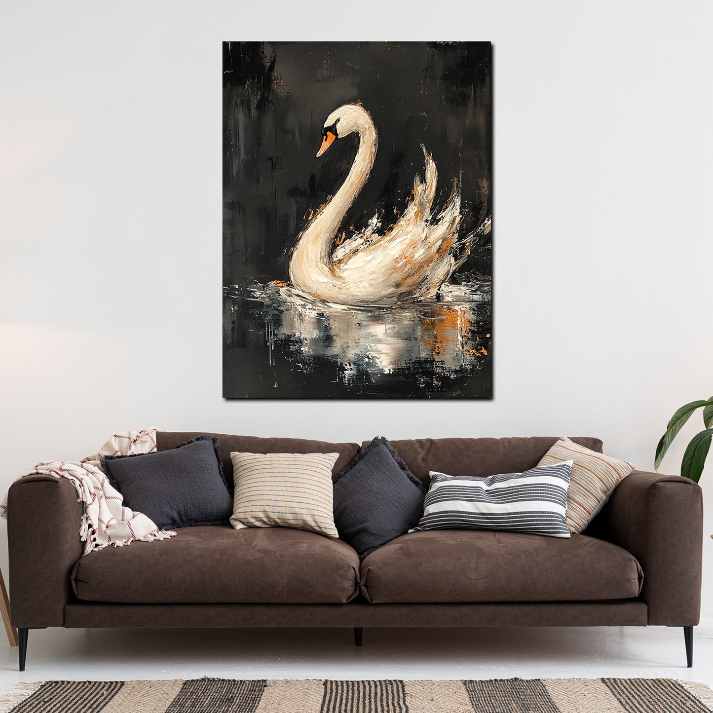 Quadro cigno astratto arte moderna