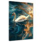 Quadro cigno elegante in'acqua oro blu magia eleganza moderno