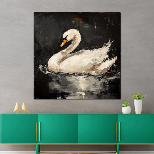 Quadro cigno elegante natura stile moderno
