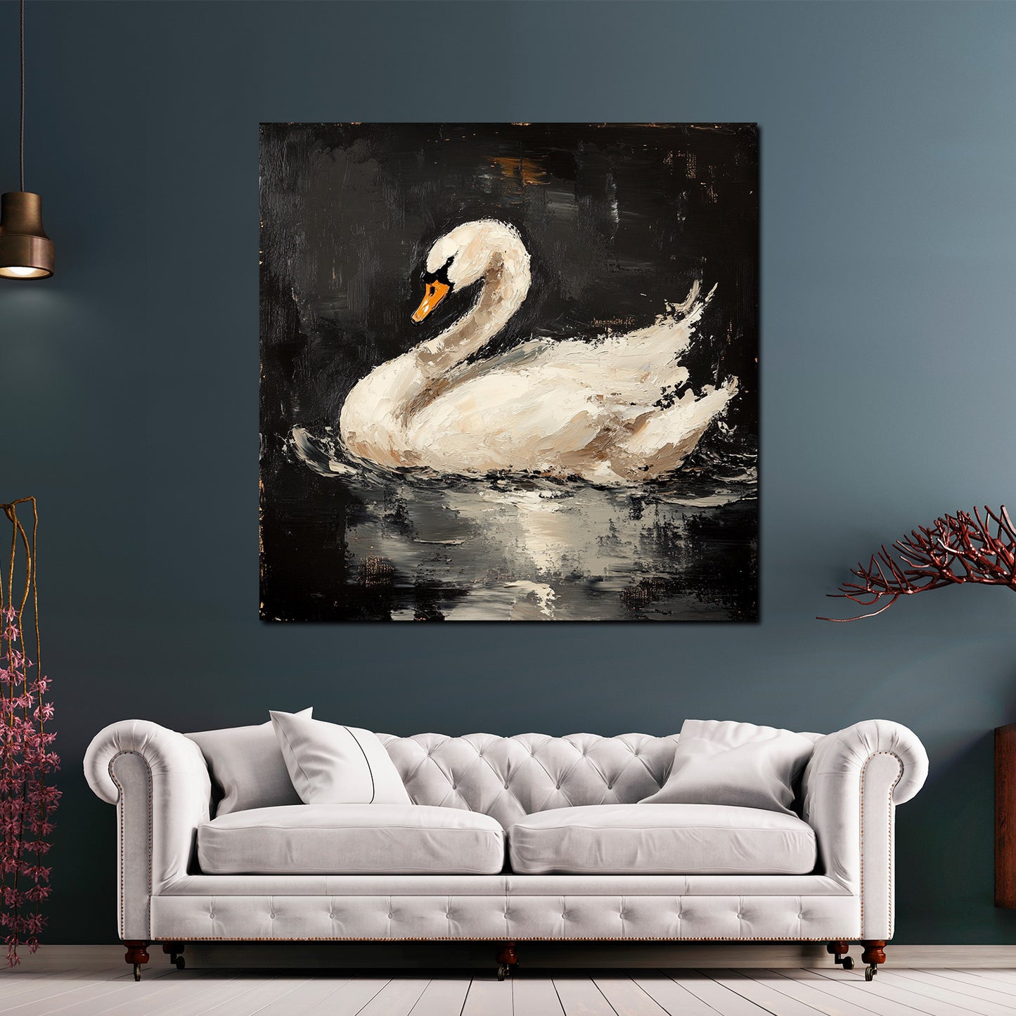 Quadro cigno elegante natura stile moderno