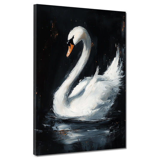 Quadro cigno elegante in acqua scura grazia natura stile moderno