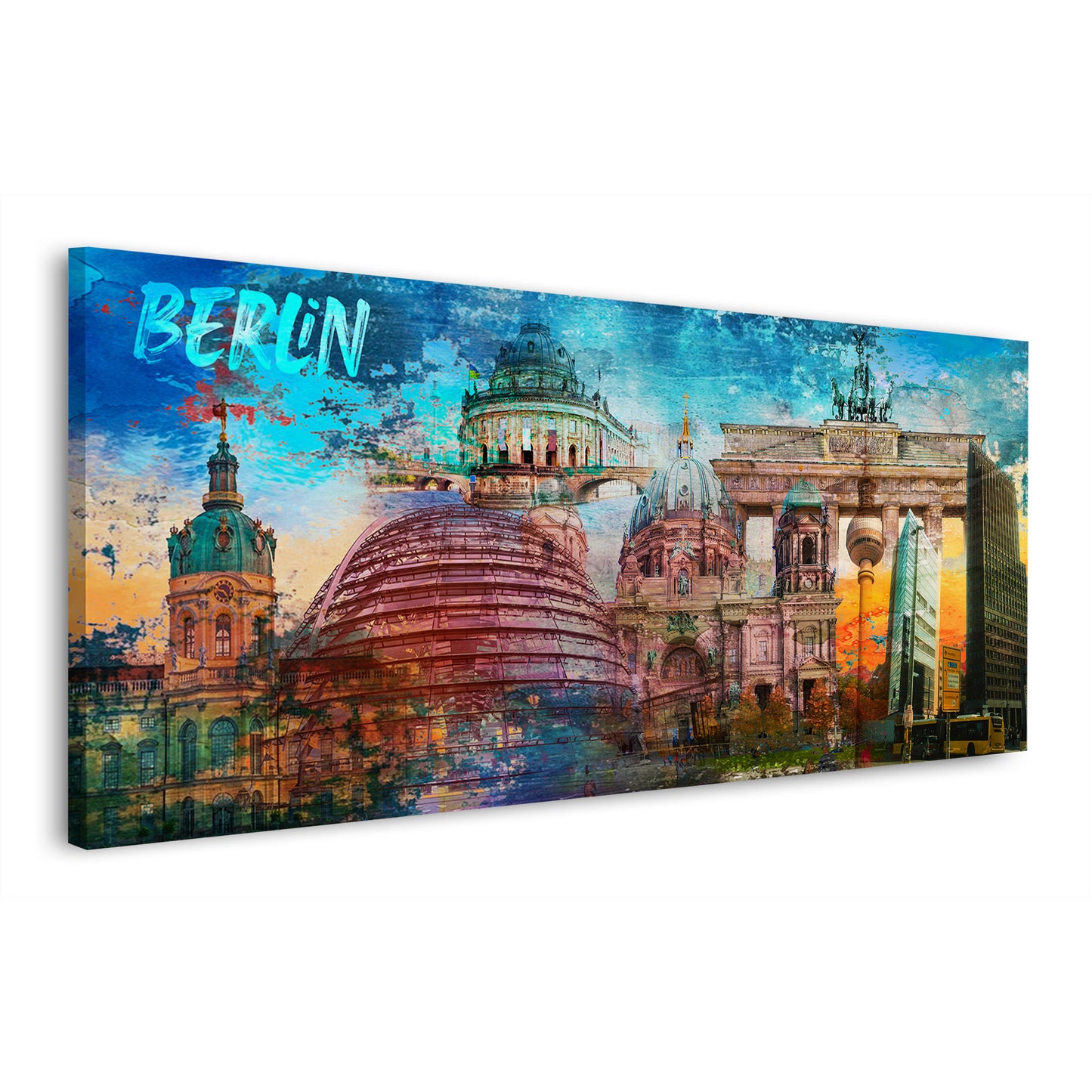 Quadro città Berlino edifici famosi pop art architettura