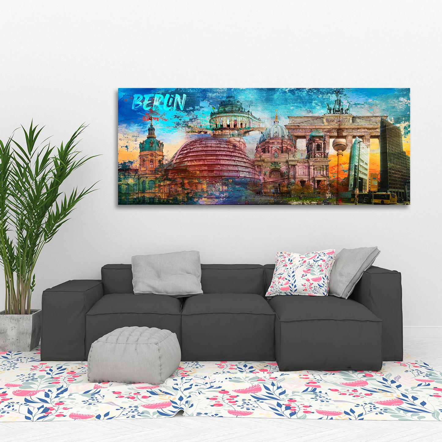 Quadro città Berlino edifici famosi pop art architettura