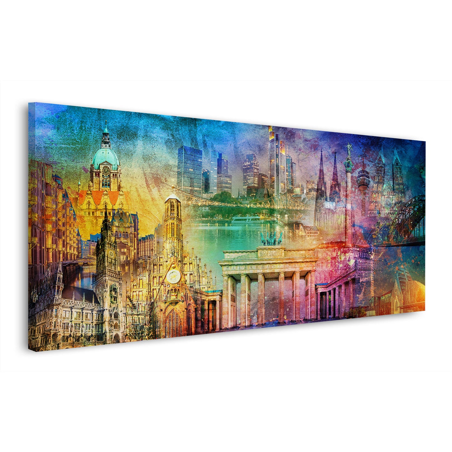 Quadro città Germania collage pop art monumenti architettura moderna