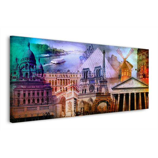 Quadro città Parigi monumenti pop art