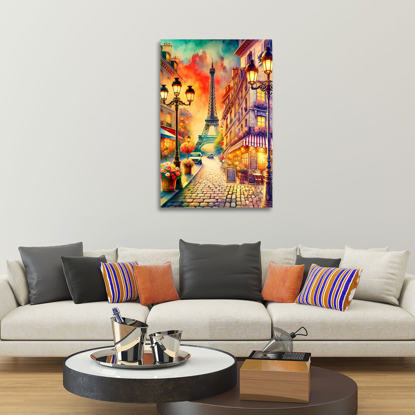 Quadro città Parigi strada torre eiffel atmosfera romantica