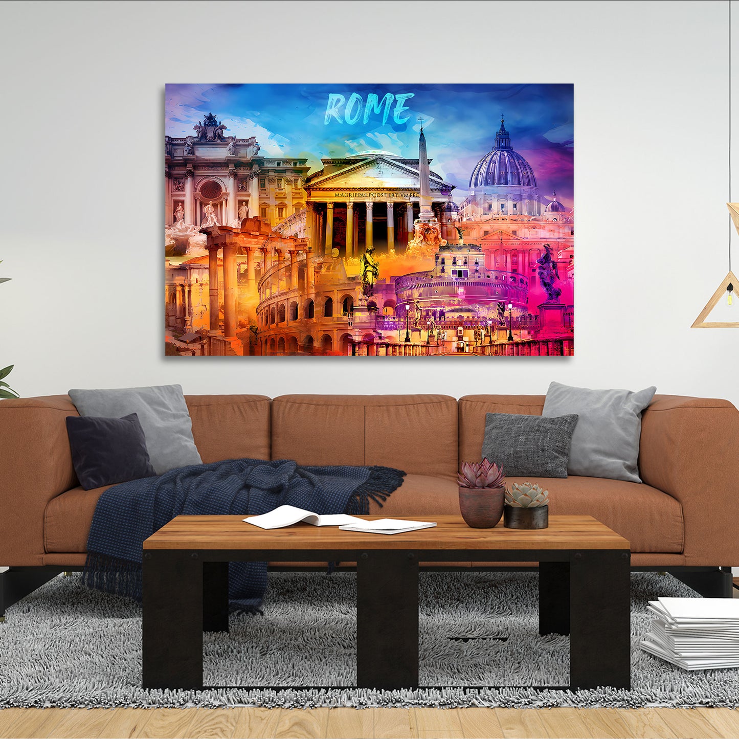 Quadro città Roma panorama storico architettura