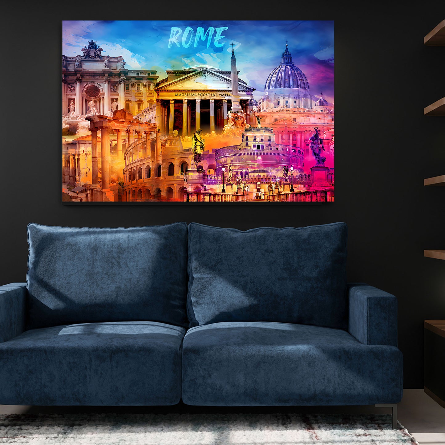 Quadro città Roma panorama storico architettura