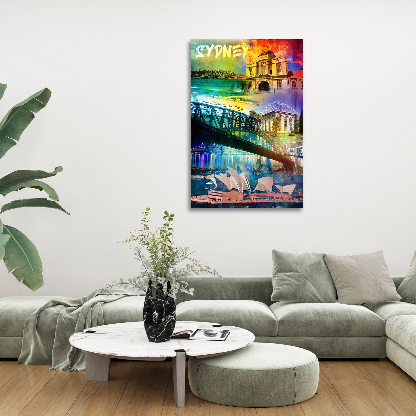 Quadro città Sydney mare opera ponte