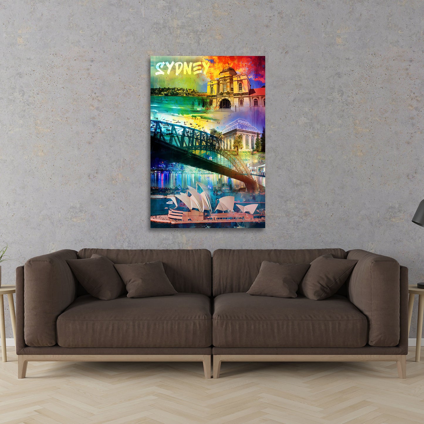 Quadro città Sydney mare opera ponte