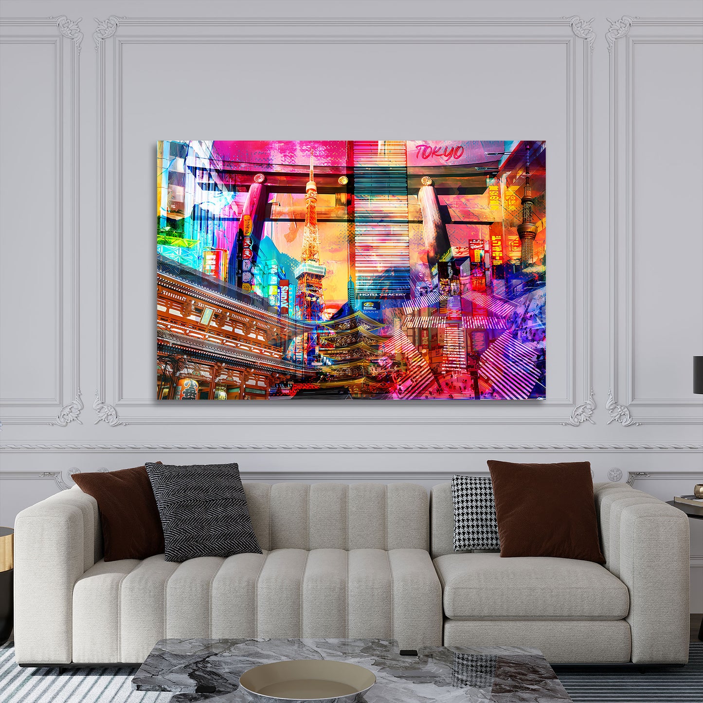 Quadro città Tokyo Giappone pop art