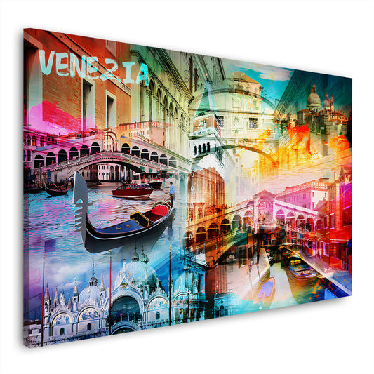 Quadro città Venezia canali gondole