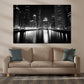 Quadro città chicago usa skyline grattacieli bianco e nero riflesso notturno