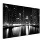Quadro città chicago usa skyline grattacieli bianco e nero riflesso notturno