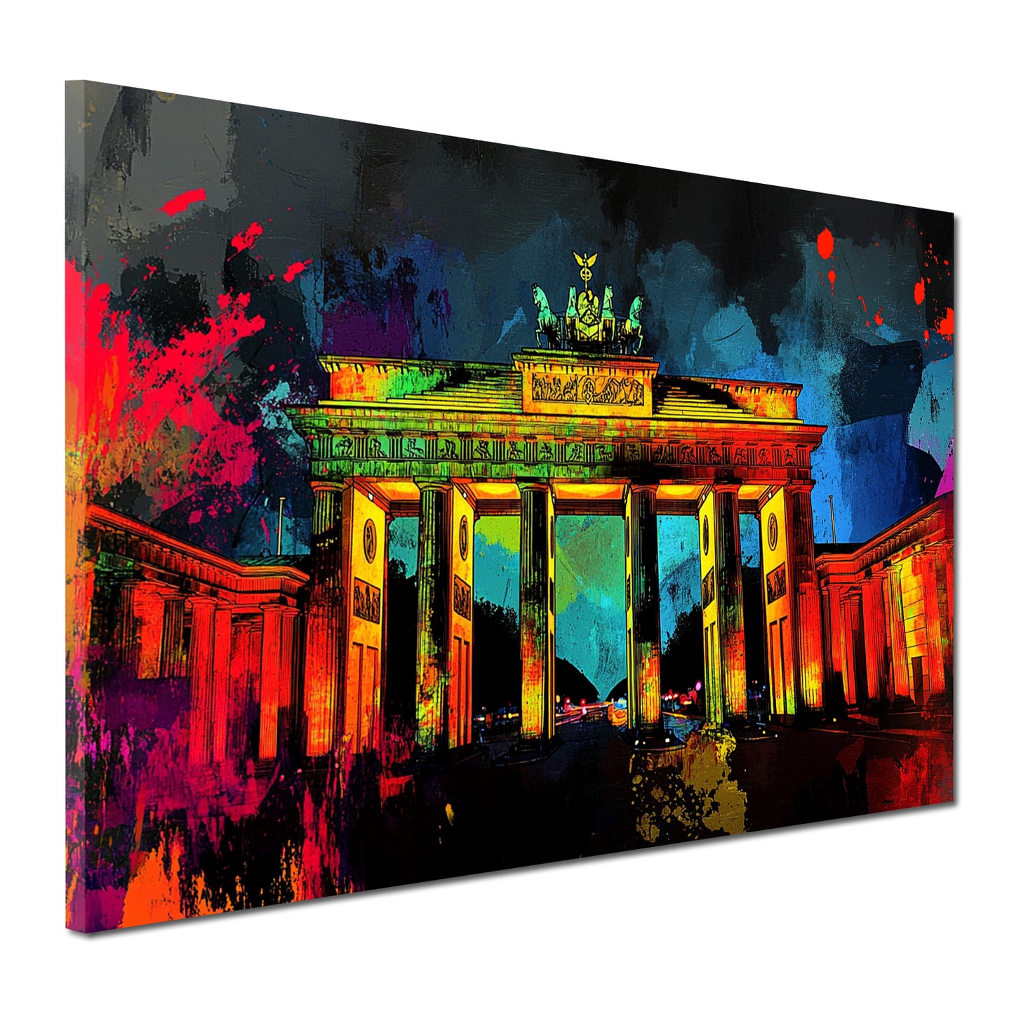 Quadro città pop art berlino porta di brandeburgo colorato luminoso