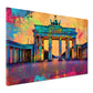 Quadro città pop art berlino porta di brandeburgo colorato tramonto urbano