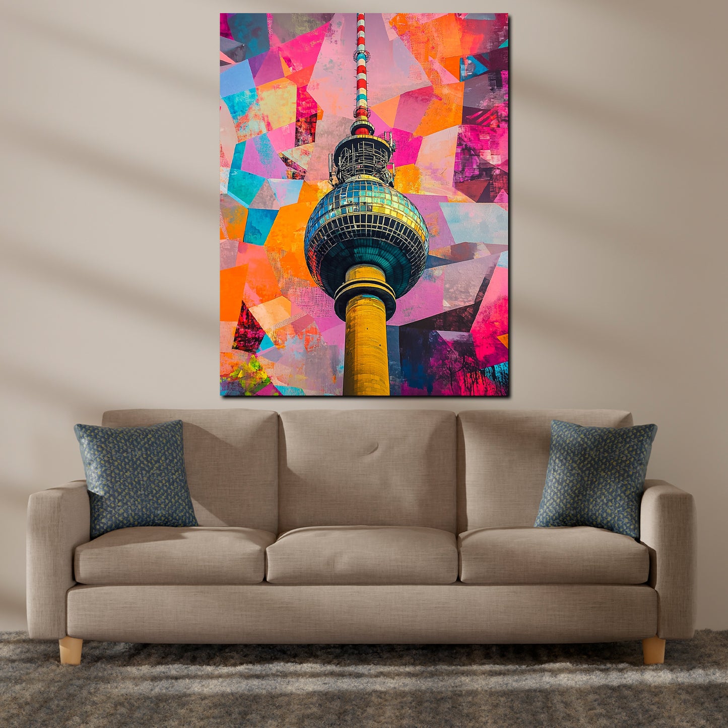 Quadro città pop art berlino stile astratto