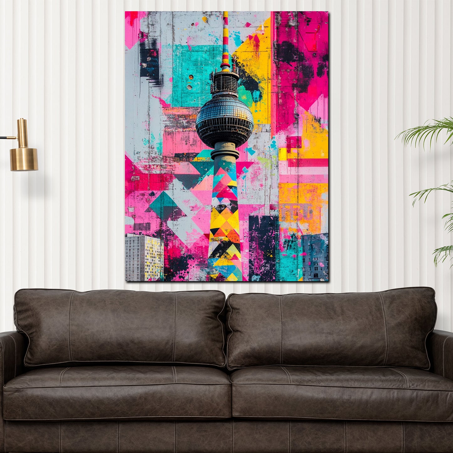 Quadro città pop art berlino torre della televisione colorato urbano