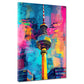 Quadro città pop art berlino torre della televisione colorato