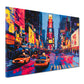Quadro città pop art new york times square taxi colorato