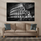 Quadro città roma colosseo architettura notturna bianco e nero storico