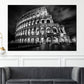 Quadro città roma colosseo architettura notturna bianco e nero storico