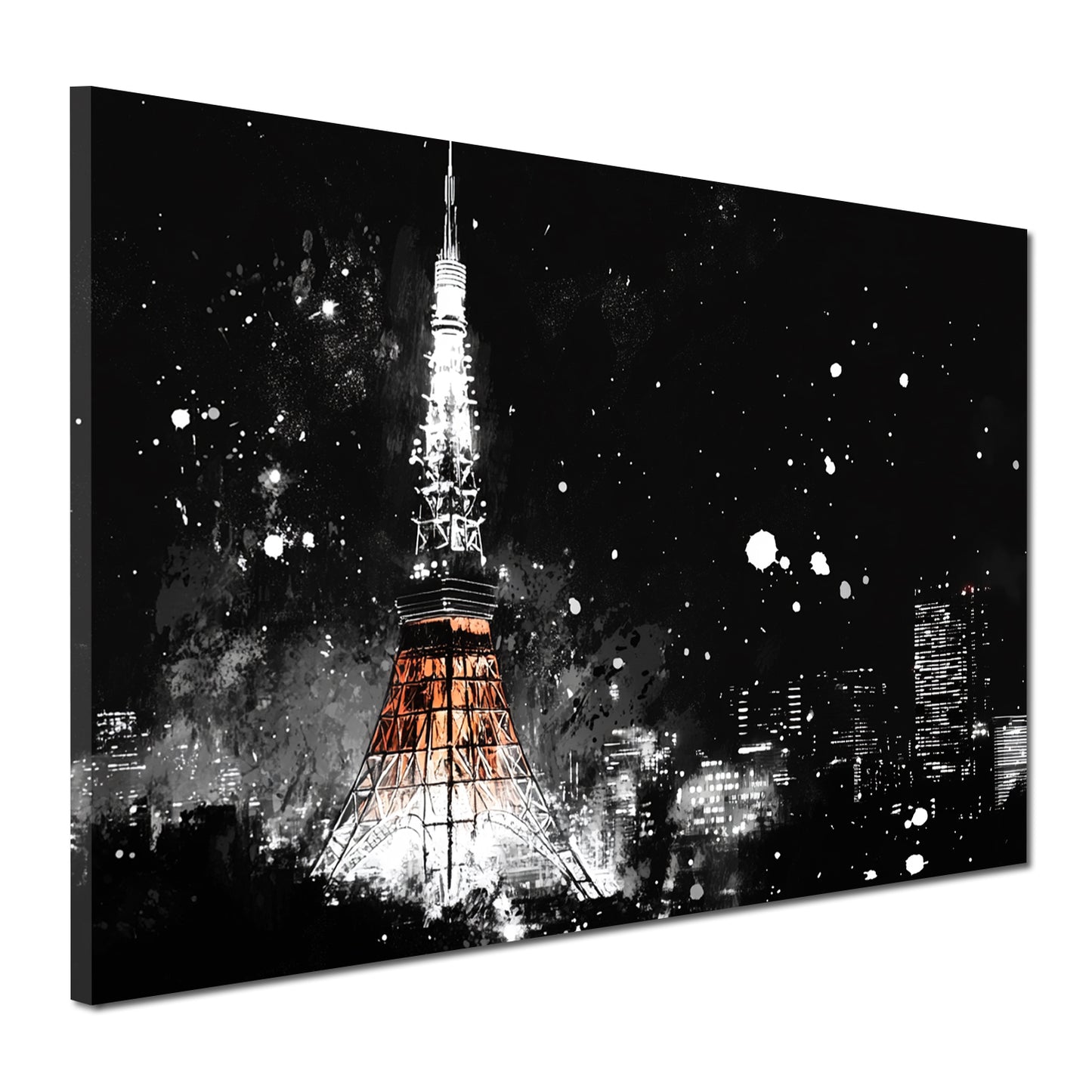 Quadro città tokyo torre notte skyline giochi di luce