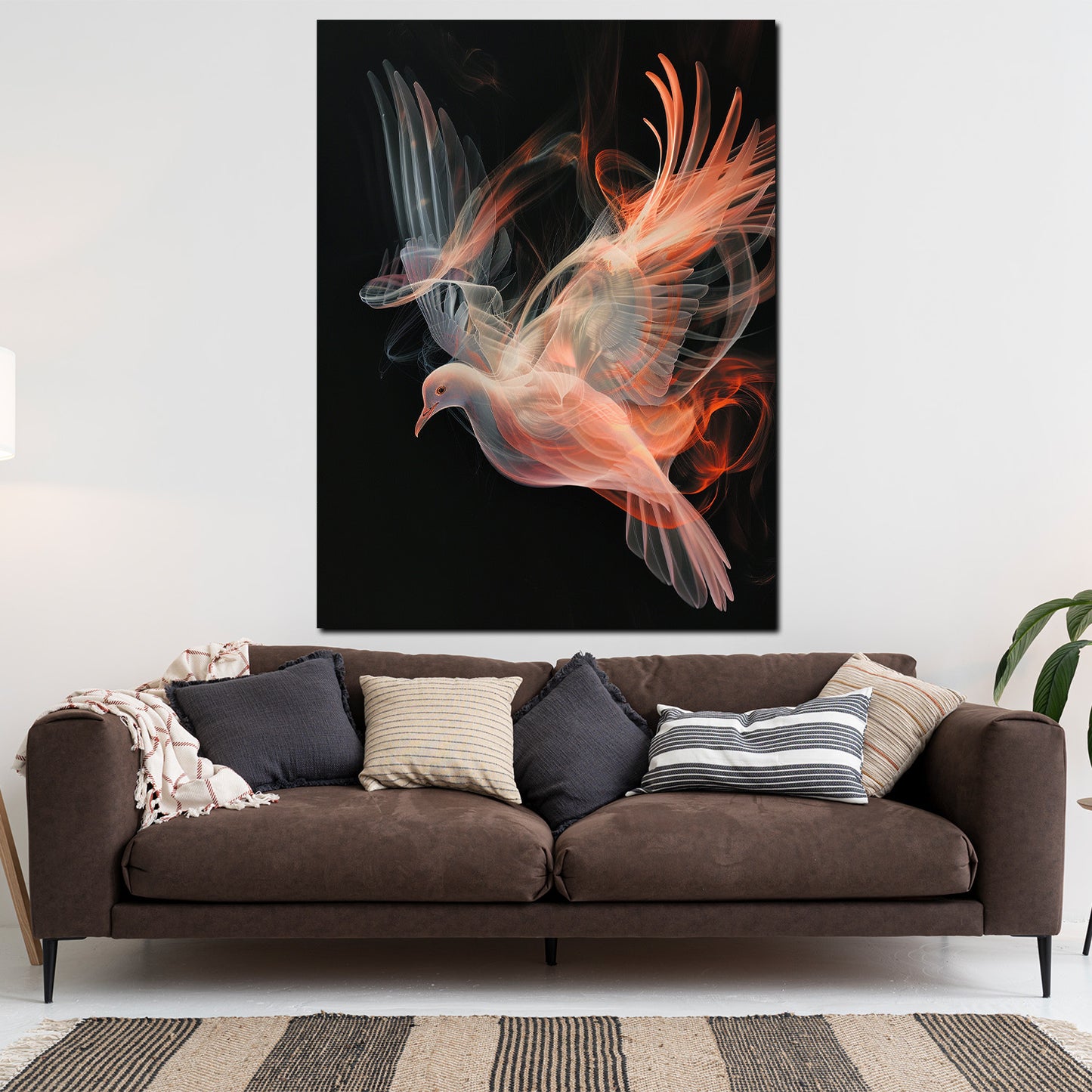 Quadro colomba astratta luce eleganza moderna