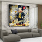 Quadro comic topo elegante con champagne soldi ricchezza moderno